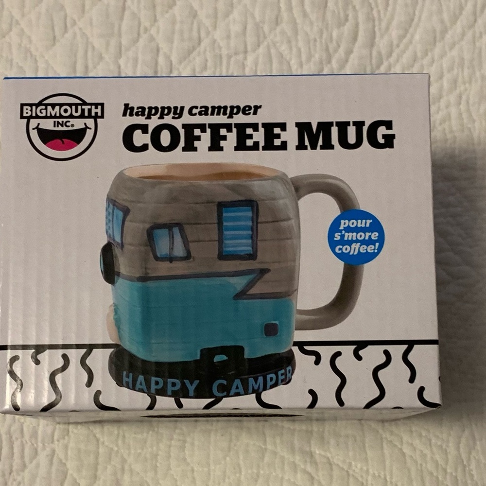 BigMouth Inc. Happy Camper Coffee Mug - Blue and Gray